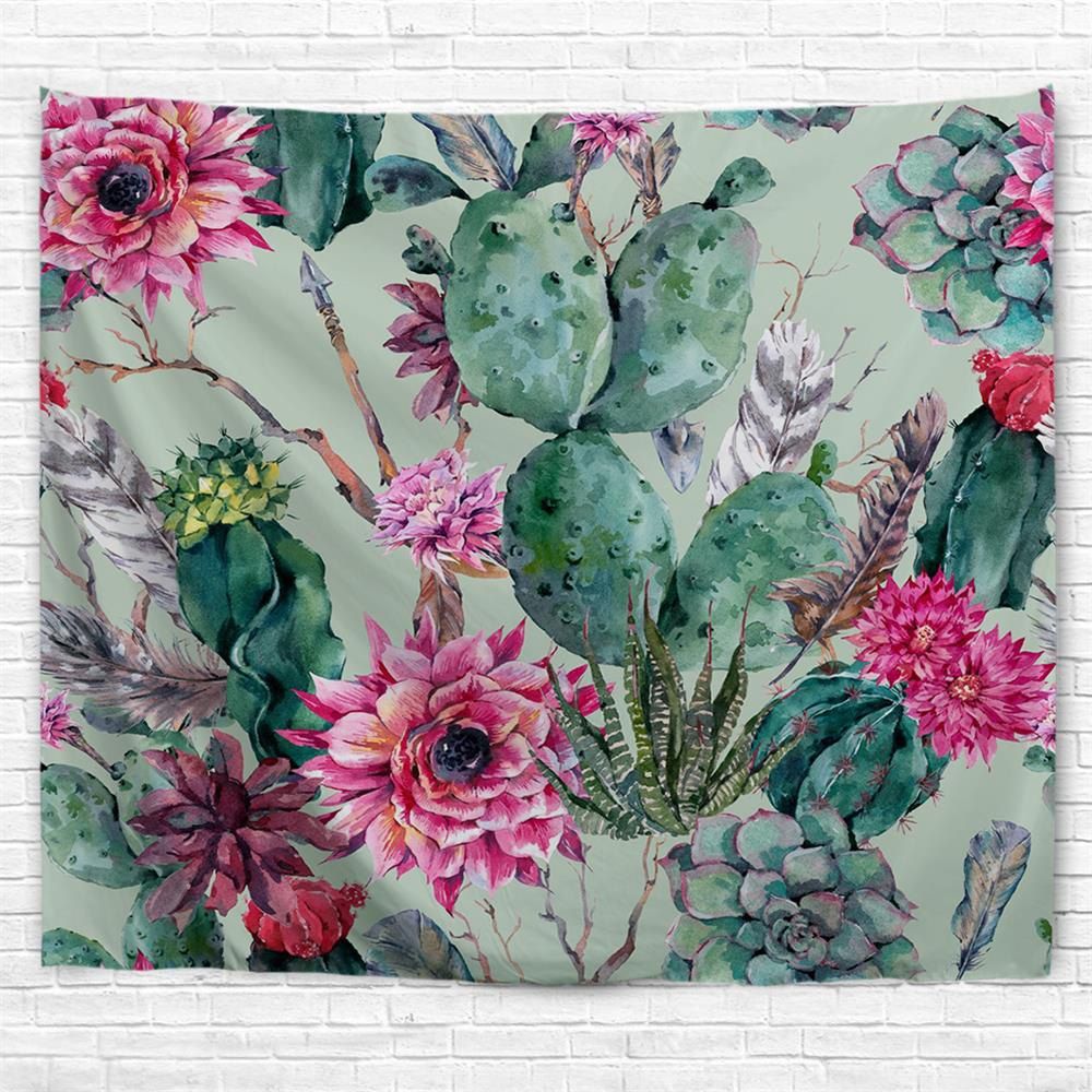 

Floral Cactus 3D Printing Home Wall Hanging Tapestry for Decoration, Multi-a