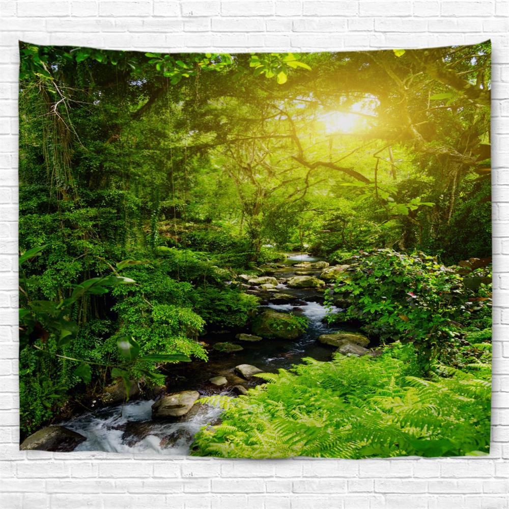 

Forest Creek 3D Printing Home Wall Hanging Tapestry for Decoration, Multi-a