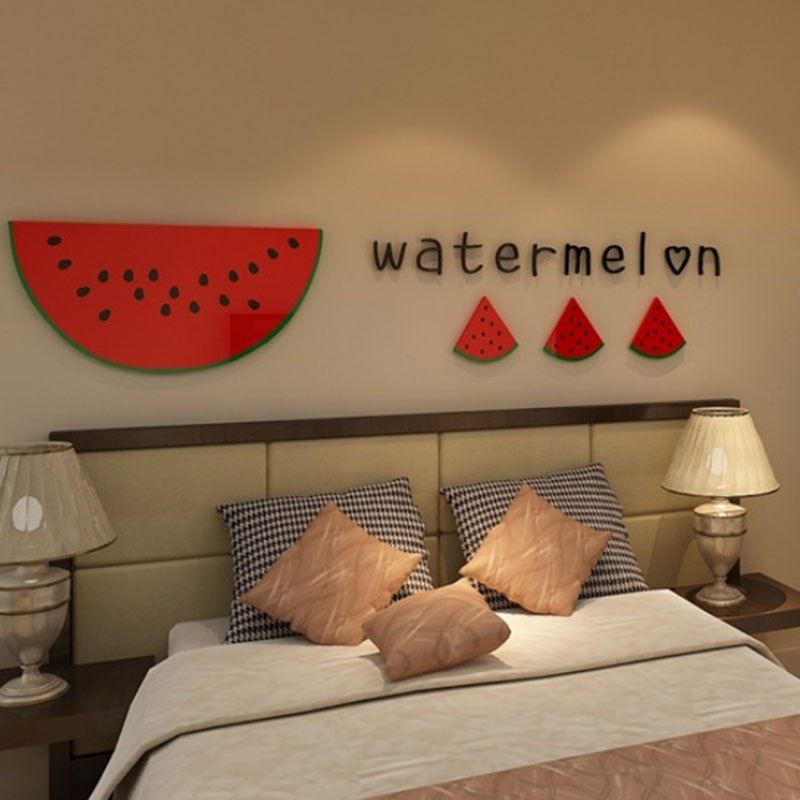 

Creative Watermelon 3D Solid Crystal Wall Stickers Sitting Room Background Decor, Multi