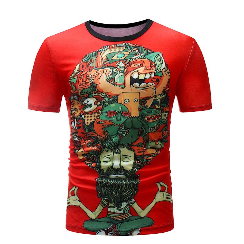 

New Summer Men's Casual Short Sleeve T - Shirts, Love red