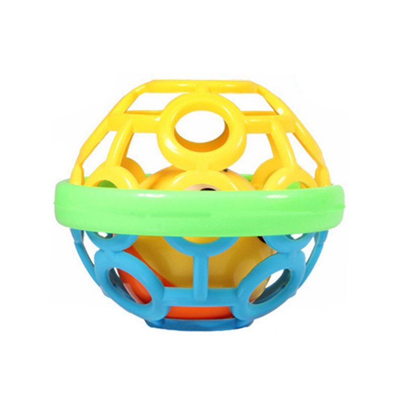 

Baby Soft Rubber Ball Puzzle Hand Bell, Multi-b