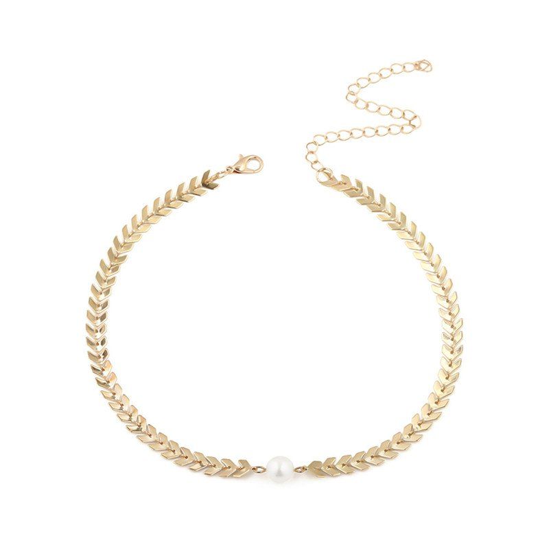 

Simple and Simple Pearl Pendant Necklace, Gold