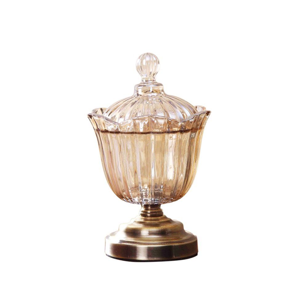 

European Home Decoration Ornament Transparent Candy Jar 1pcs, Bronze