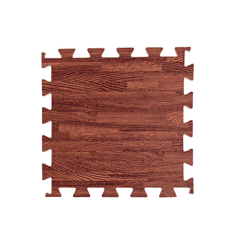 

EVA Foam Artificial Wood Children Crawling Floor Mat 1pc, Deep brown