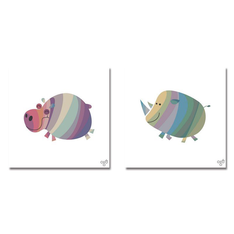 

DYC11104 - bc-10-16-17 2PCS Cute Cartoon Animals Print Art, Multi