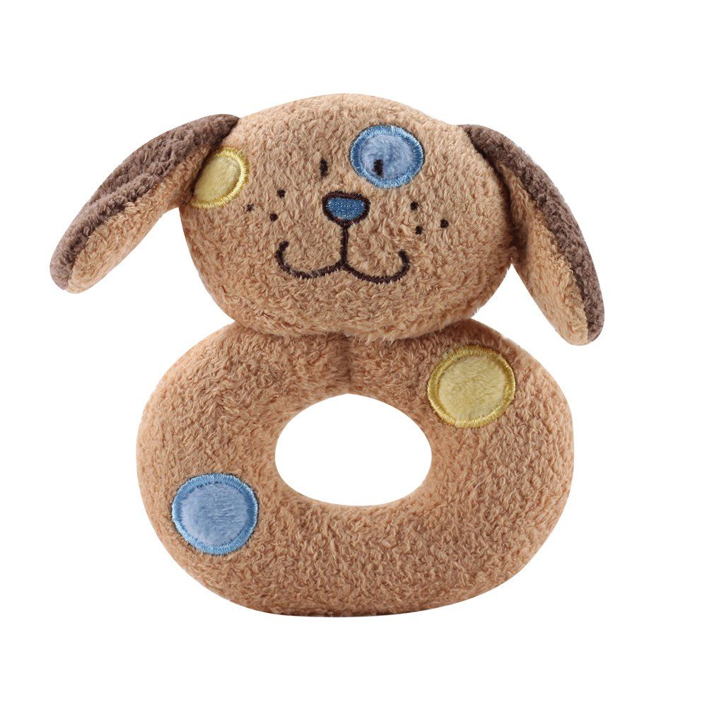 

Baby Stuffed Toy Plush Cartoon Animal Hand Grasp Rattles Newborn Gift, Brown