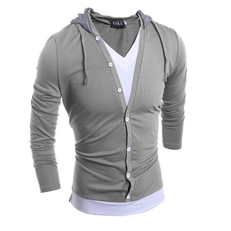

Multi-New Hats Slim Long-Sleeved T-Shirt, Light gray