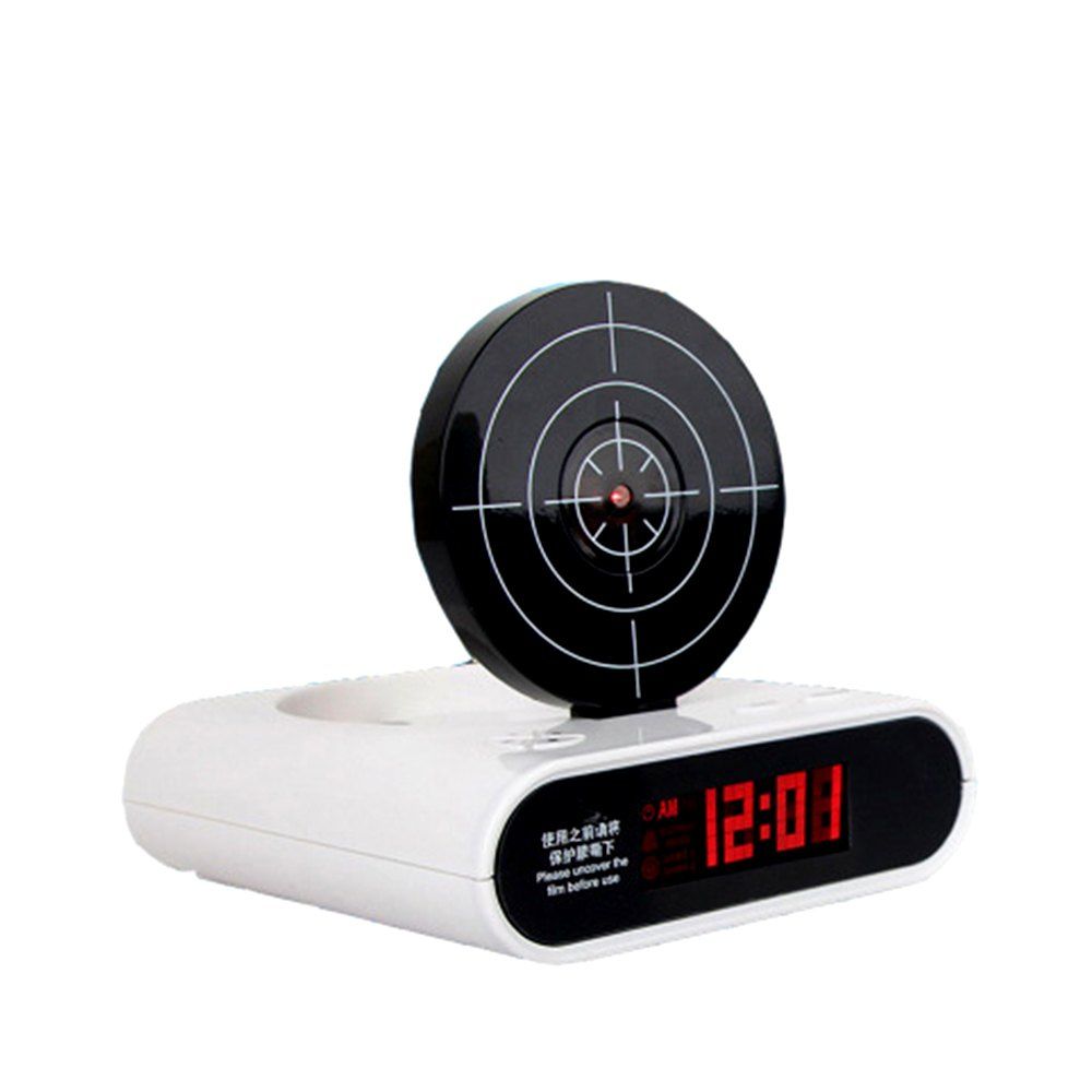 

Creative Target Toy LED Red Word Display Mute Alarm Clock, White