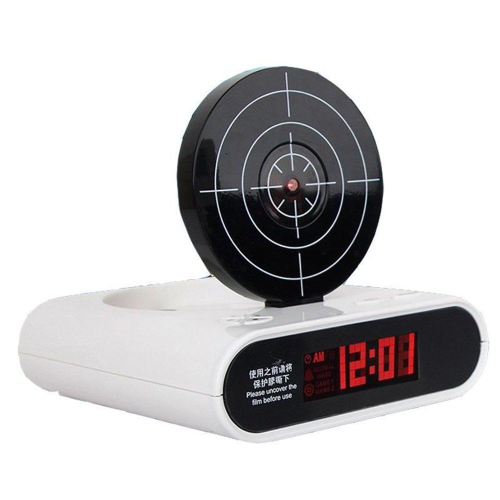 

Creative Target Toy LED Red Word Display Mute USB Alarm Clock, White