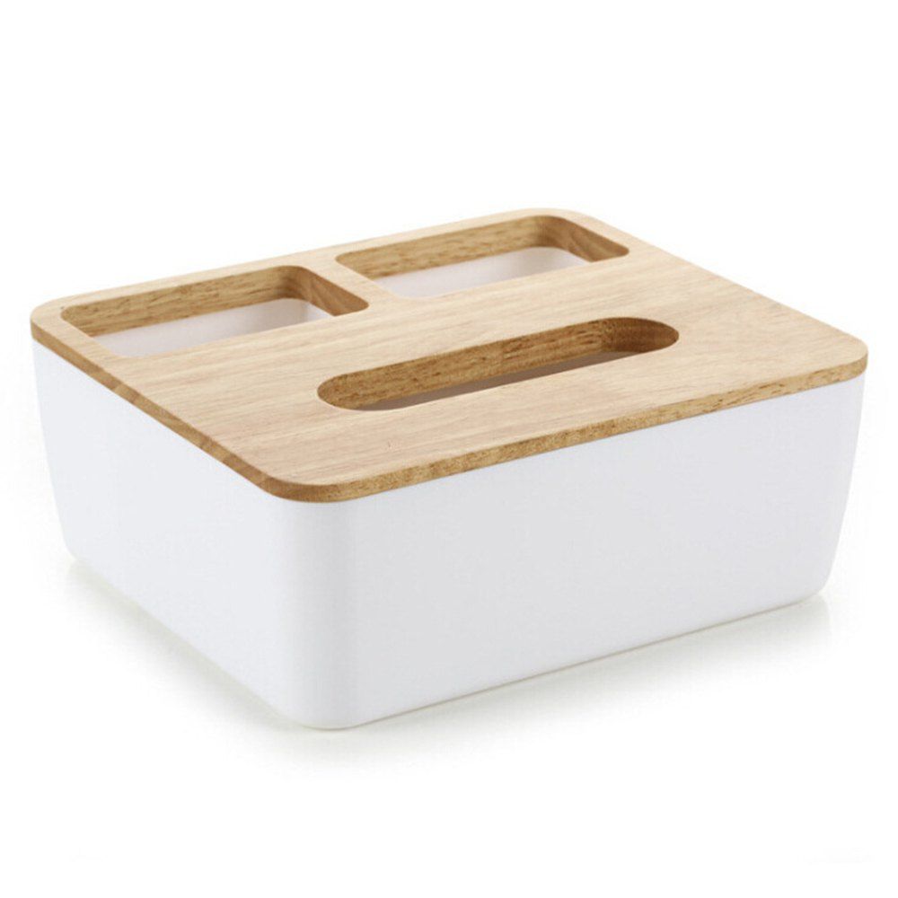 

Home Office Multi-Functional Sundry Storage Tissue Box 1pcs, White