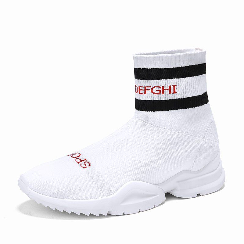 

High Vamp All-Match Fly-Knit Fashion Shoes, White