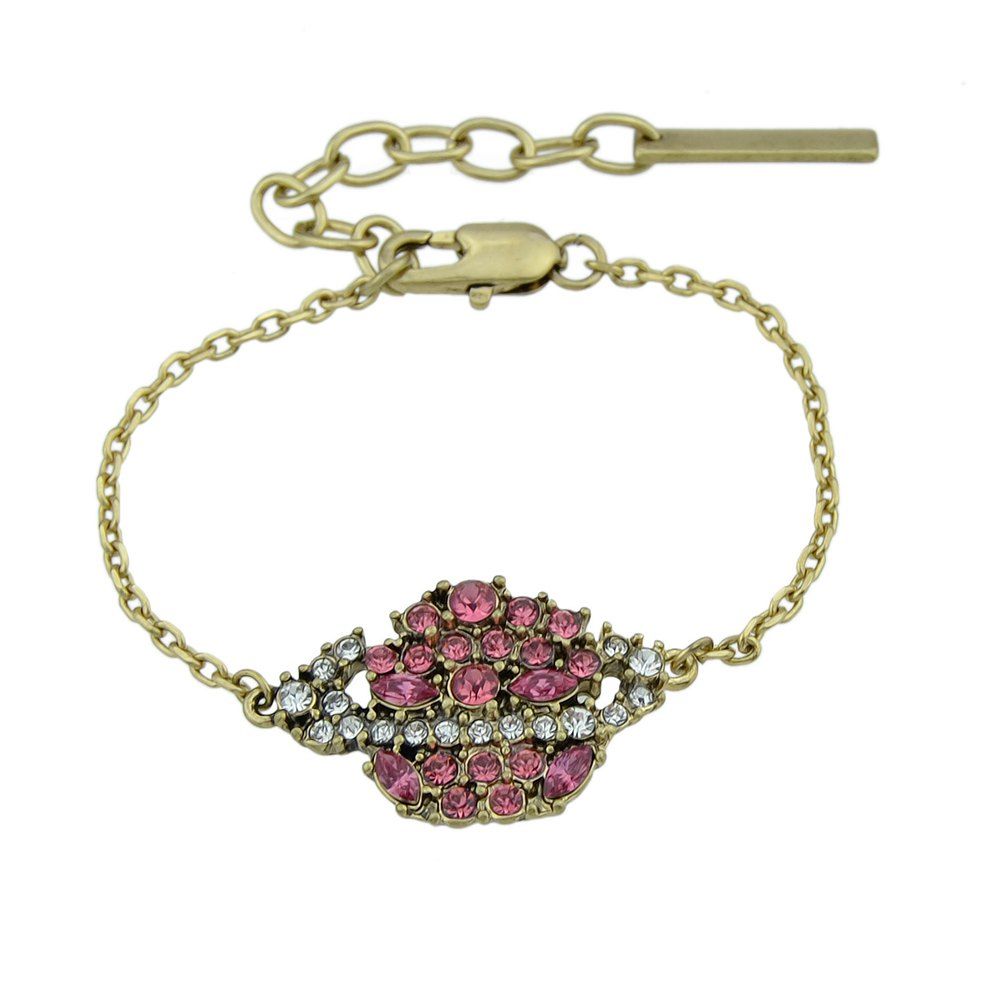 

Rhinestone Round Planet Charm Bracelets, Gold