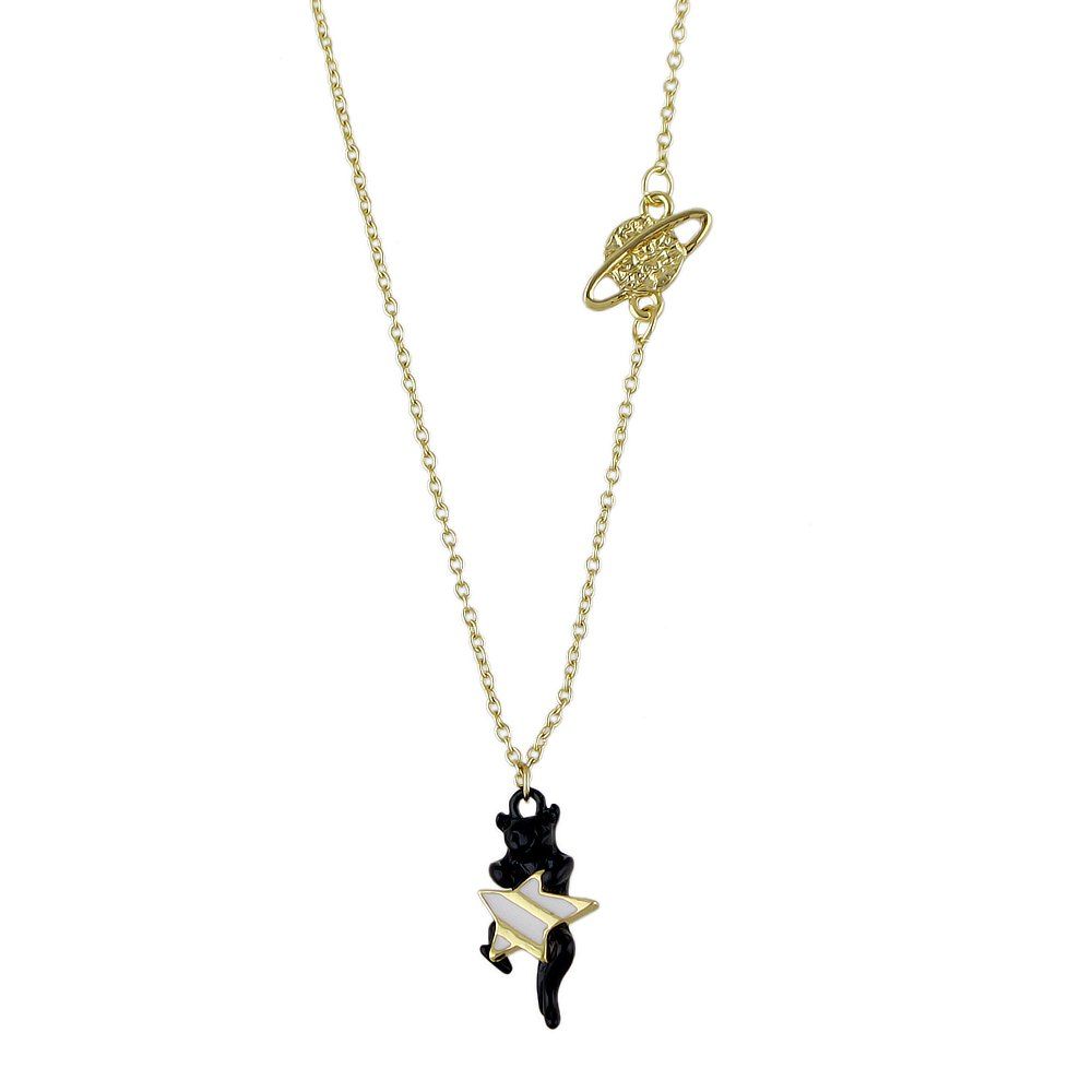 

Long Chain with Black Cat Star Pendant Necklace