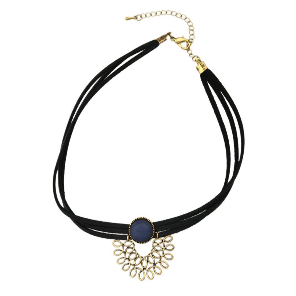 

Black Suede Fabric Choker Necklace