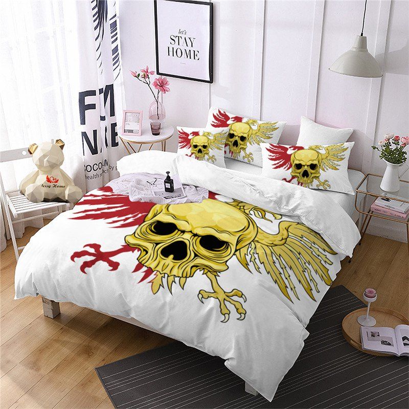 

AS110-A Eagle Fear Personality Decorative Pattern Bedding Set, White