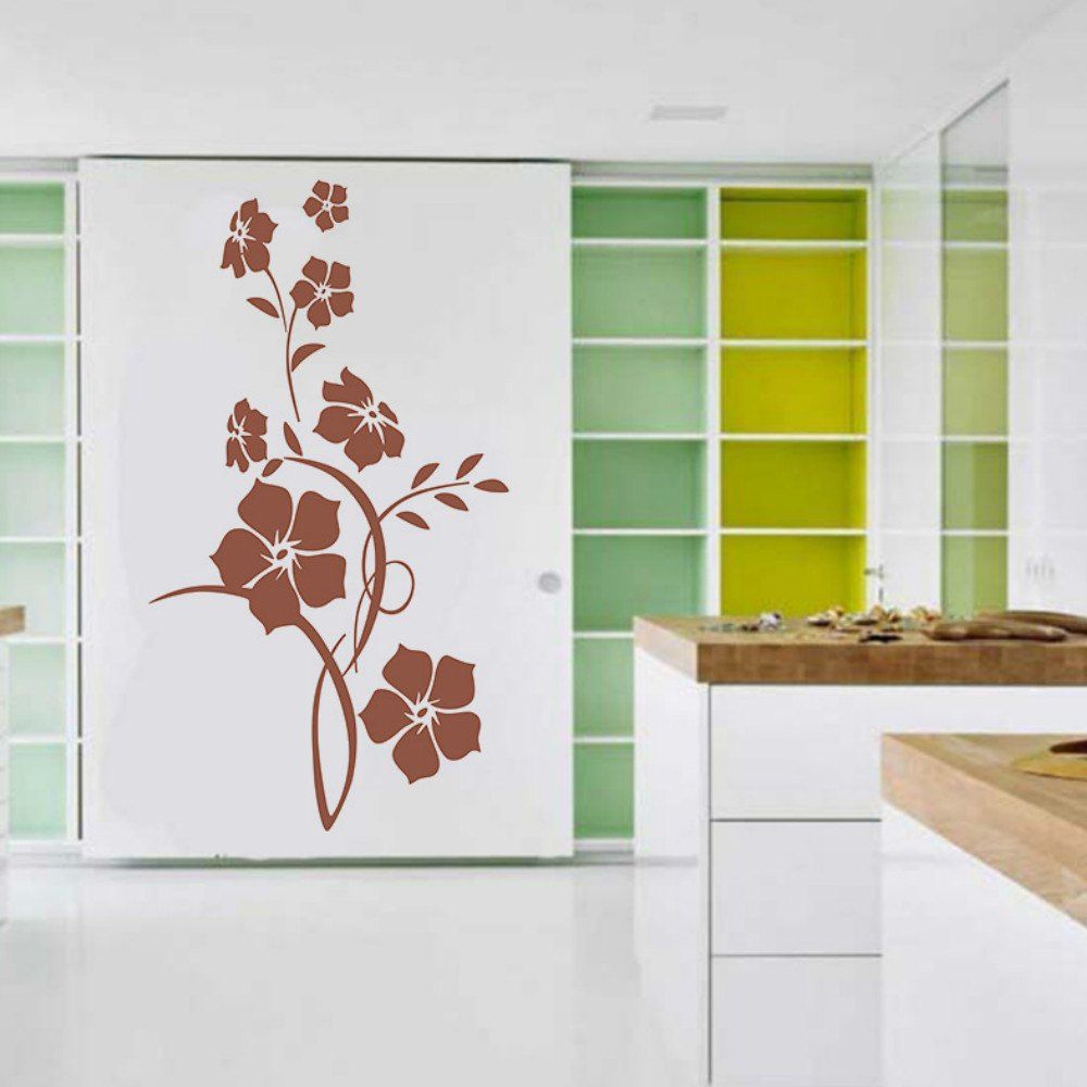 

Flower Wall Sticker Tree Art Decal Mural for Living Room Bedroom Home Decor, Brown