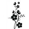 Fleur Wall Sticker Arbre Art Decal Mural pour Salon Chambre Décor À La Maison - Noir 