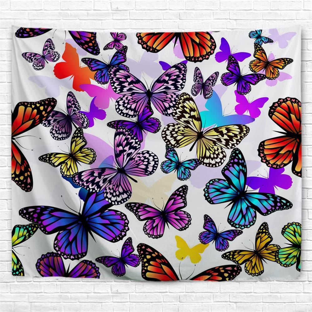 

Color Butterfly 3D Printing Home Wall Hanging Tapestry for Decoration, Multi-a