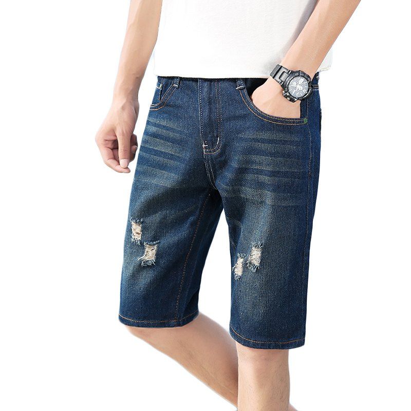 

Men's Summer Jeans Fashionable Denim Shorts, Deep blue