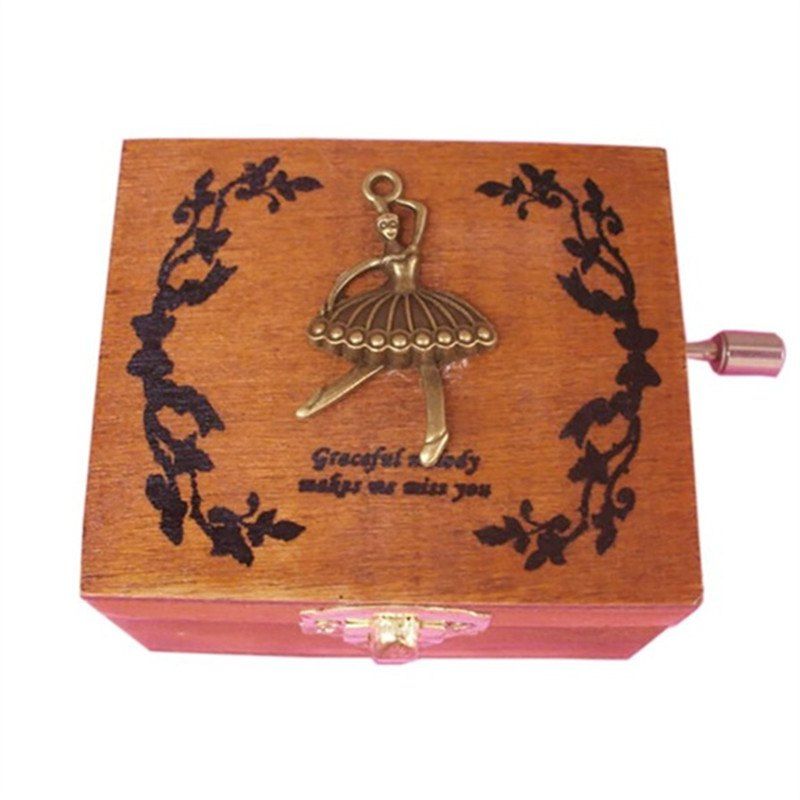 

Four Songs Vintage Wood Music Box DIY Craft, Light brown