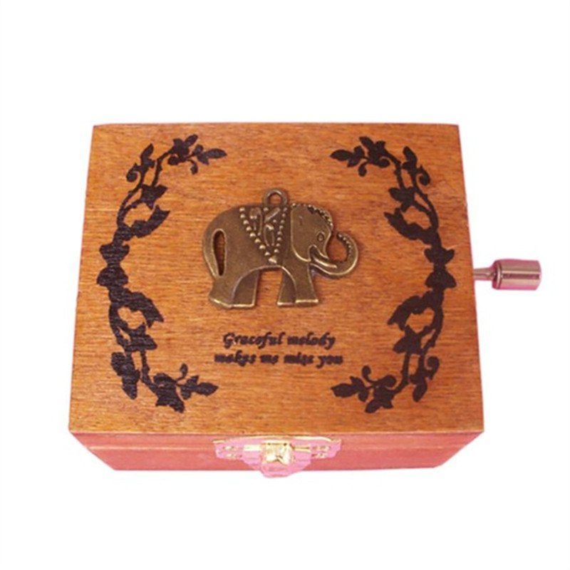 

Four Songs Vintage Wood Music Box DIY Craft, School bus yellow