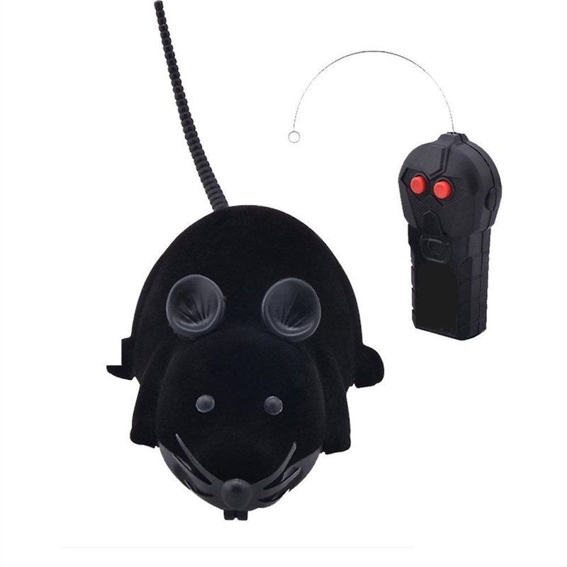 

Funny Wireless Electronic Remote Control Mouse Rat Toy for Cats Dogs Pets, Black