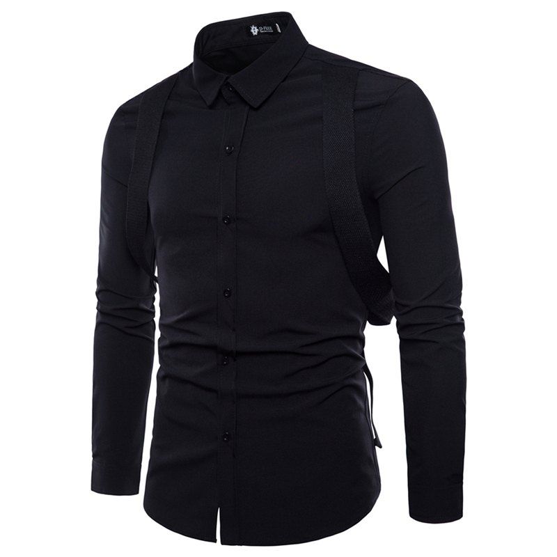 

Men's Long Sleeve Shirt, Natural black