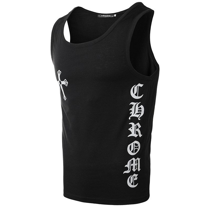 

Pirated Cotton Men's Vests, Black