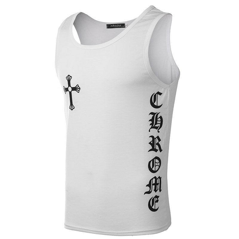 

Pirated Cotton Men's Vests, White