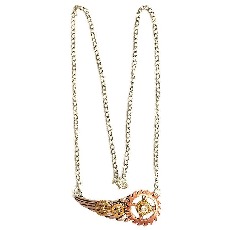 

New European and American Steampunk Wings Gear Pendant Necklace, Multi