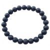 Hommes et femmes gommage naturel Black Stone Lava main chaîne perles Bracelet élastique - Noir 