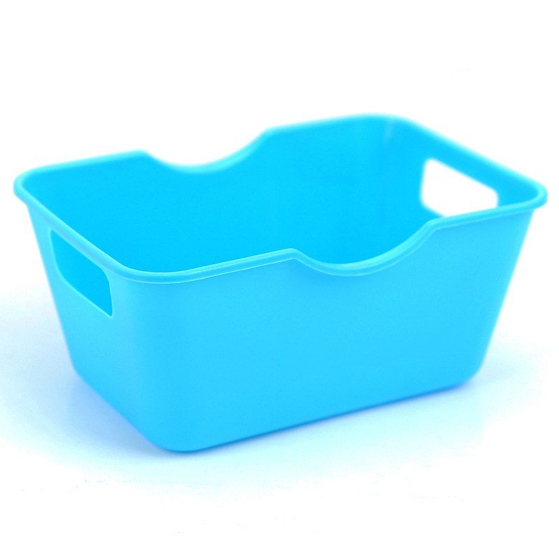 

Daily Mini Desktop Rectangular Clutter Collection Box, Crystal blue