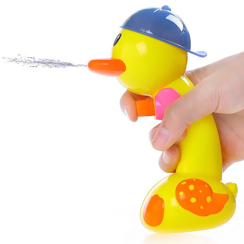 

Children Swimming Bath Toy Baby Shower Discoloration Water Spray Duck, Bright yellow