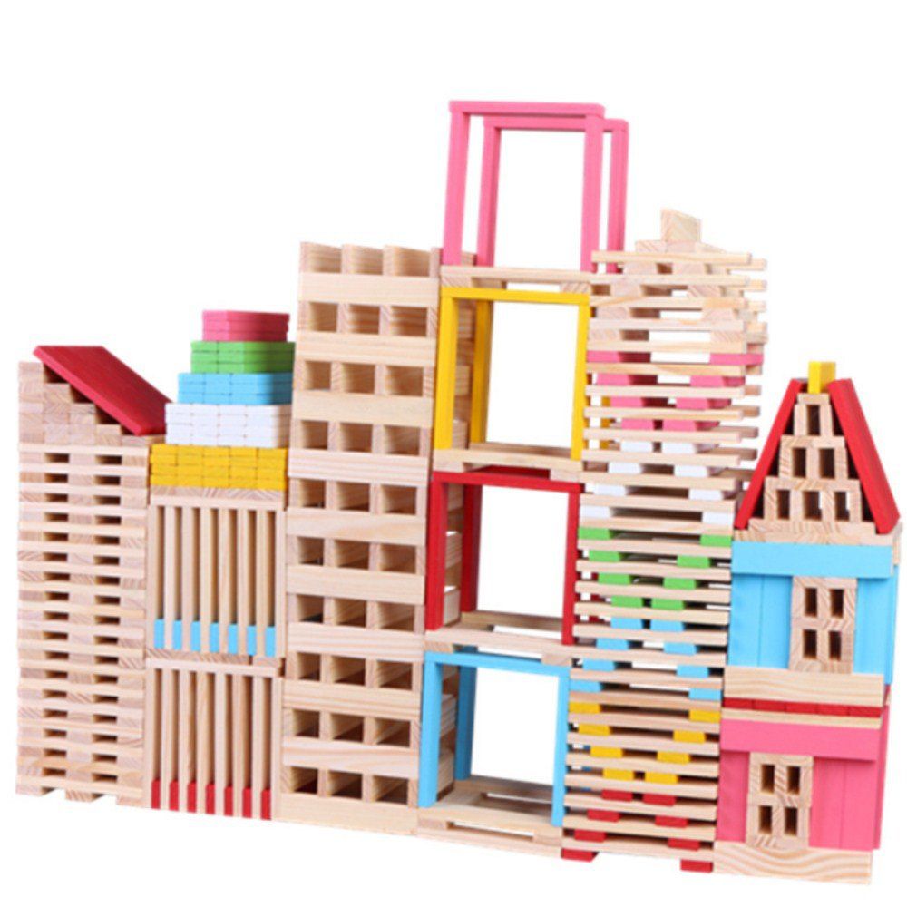 

Intelligent Toy Wooden Building Model Material Building Block 150PCS, Multi-a
