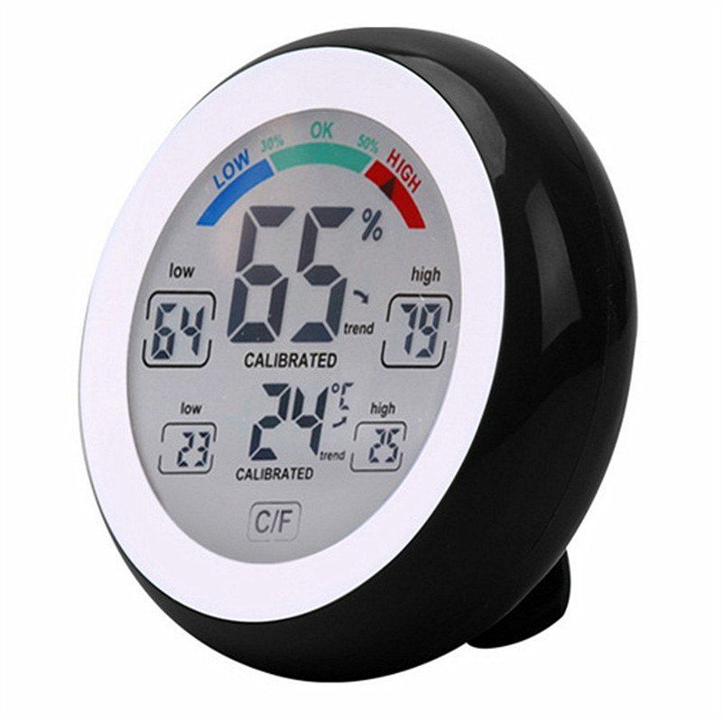 

Touch Screen Temperature and Humidity Meter, Black