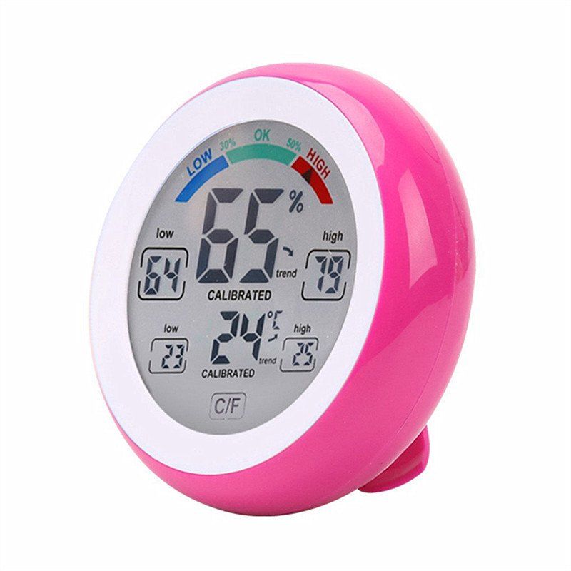 

Touch Screen Temperature and Humidity Meter, Deep pink