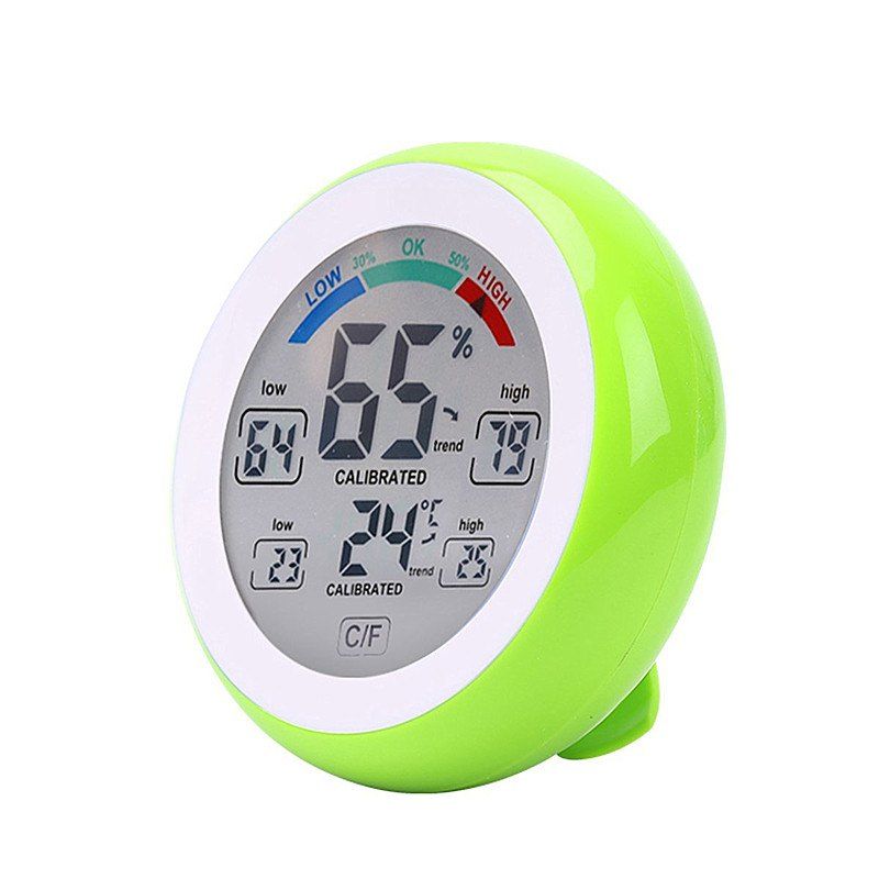 

Touch Screen Temperature and Humidity Meter, Green yellow