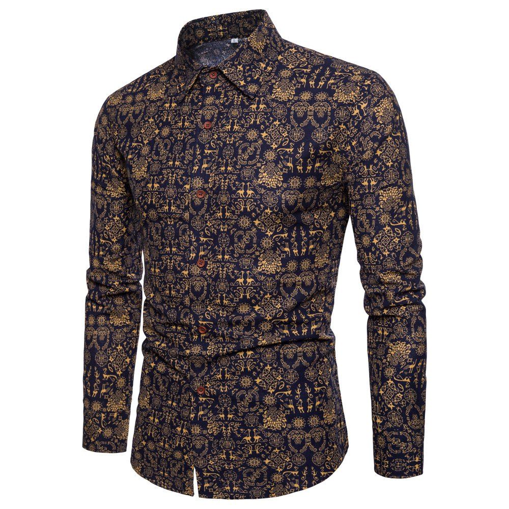 

Men's Ethnic Style Men'S Long Sleeve Shirt, Multi-k