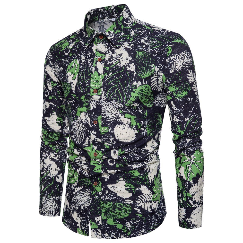 

Men's Ethnic Style Men'S Long Sleeve Shirt, Multi-n