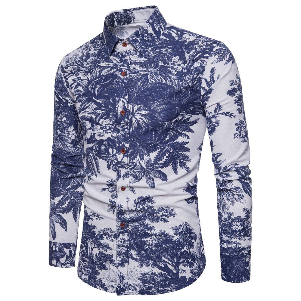 

Men's Ethnic Style Men'S Long Sleeve Shirt, Multi-q