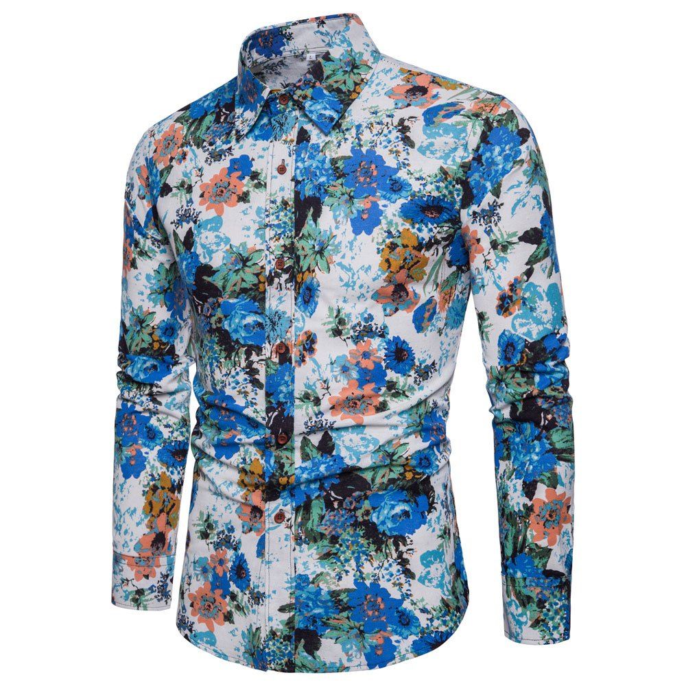 

Men's Ethnic Style Men'S Long Sleeve Shirt, Multi-r