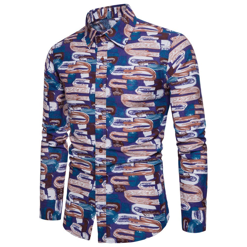 

Men's Ethnic Style Men'S Long Sleeve Shirt, Multi-s
