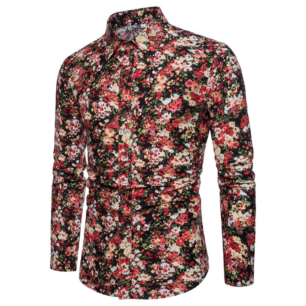 

Men's Ethnic Style Men'S Long Sleeve Shirt, Multi-v