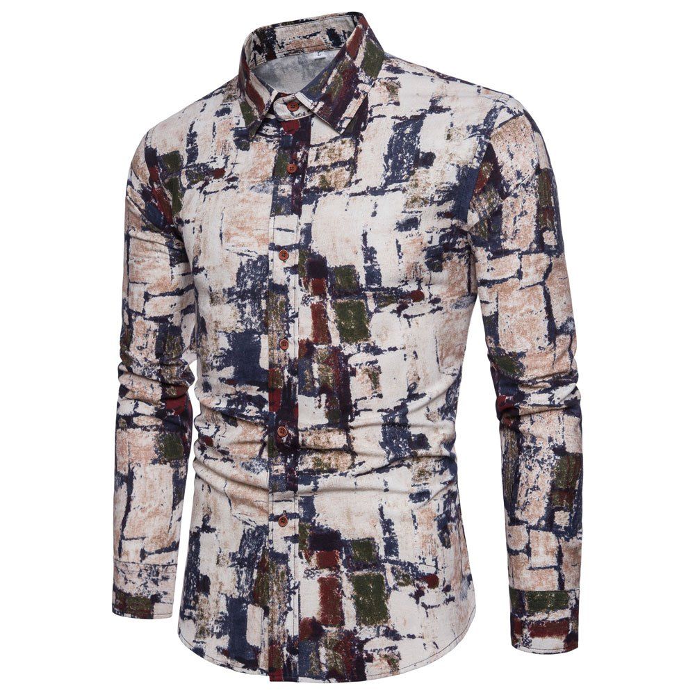 

Men's Ethnic Style Men'S Long Sleeve Shirt, Multi-w