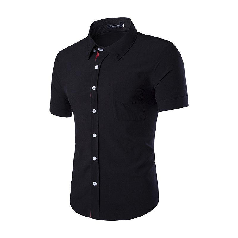 

Men's Fashion New Short Sleeve Shirt, Black