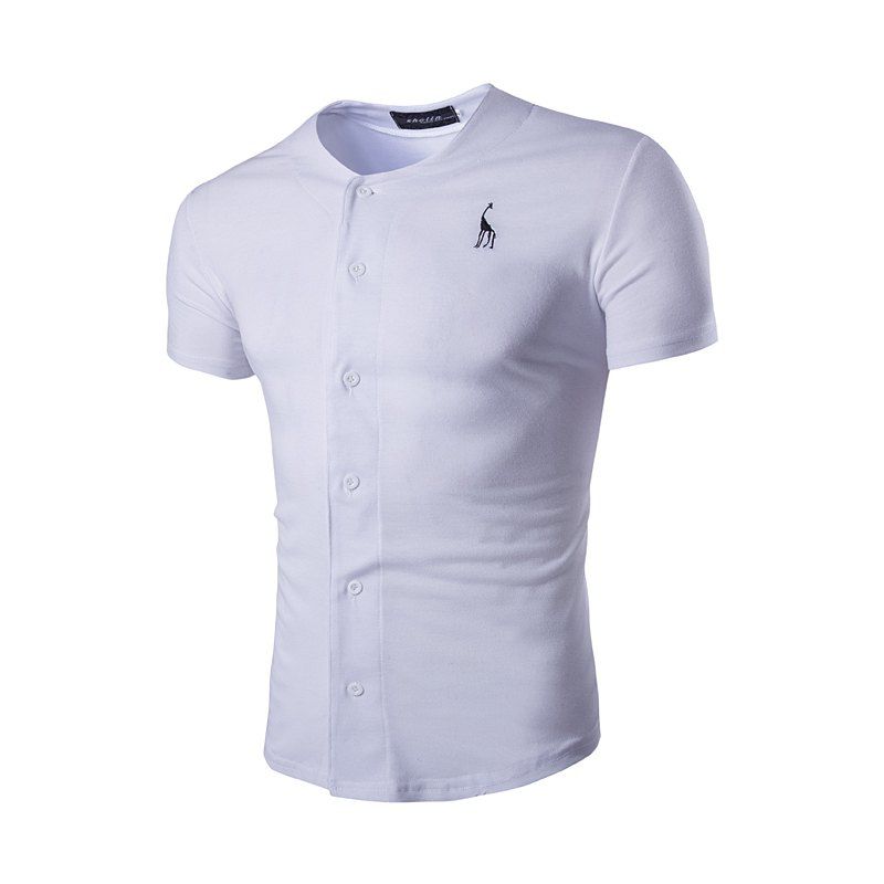 

Men's Embroidery Short Sleeve T-shirt, Multi-b