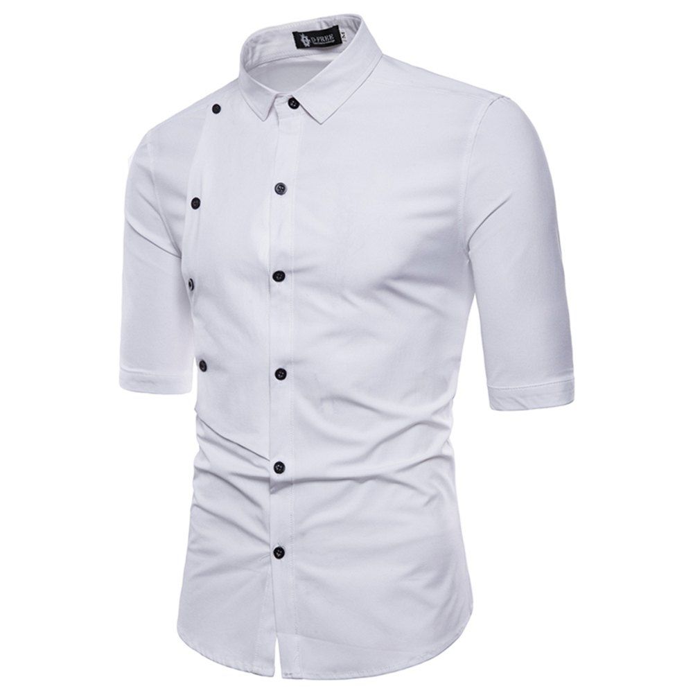 

Men's Button Short Sleeve Shirt, White