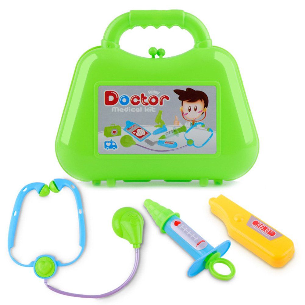 

Kids Play Set Toys Puzzle Simulation Box of Medicine Doctor, Green