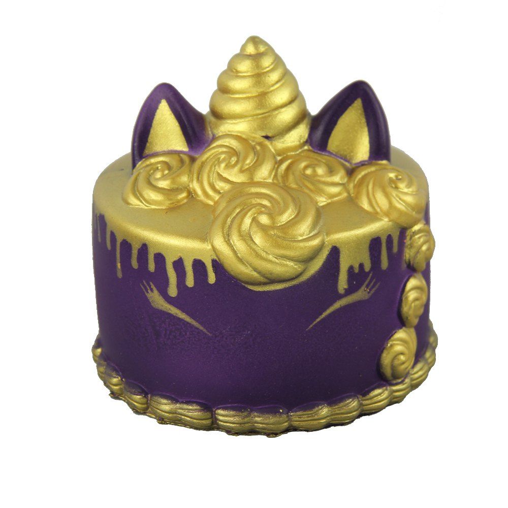 

Jumbo Squishy Golden Unicorn Cake Toys, Purple