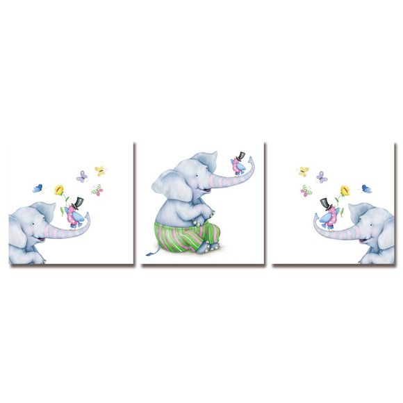 DYC11109 - bc-10-71-72-73 3PCS dessin animé mignon petit éléphant impression Art - multicolor 